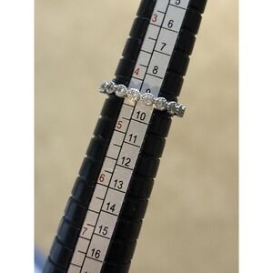 925 Silver Eternity Band Ring Clear Round Stones Women's Fashion Jewelry